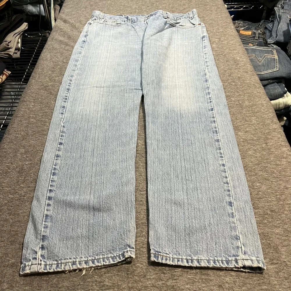 Vintage Levis 505 Mens 38x32 Light Wash Blue Denim Jeans 90s Paper Tag Regular